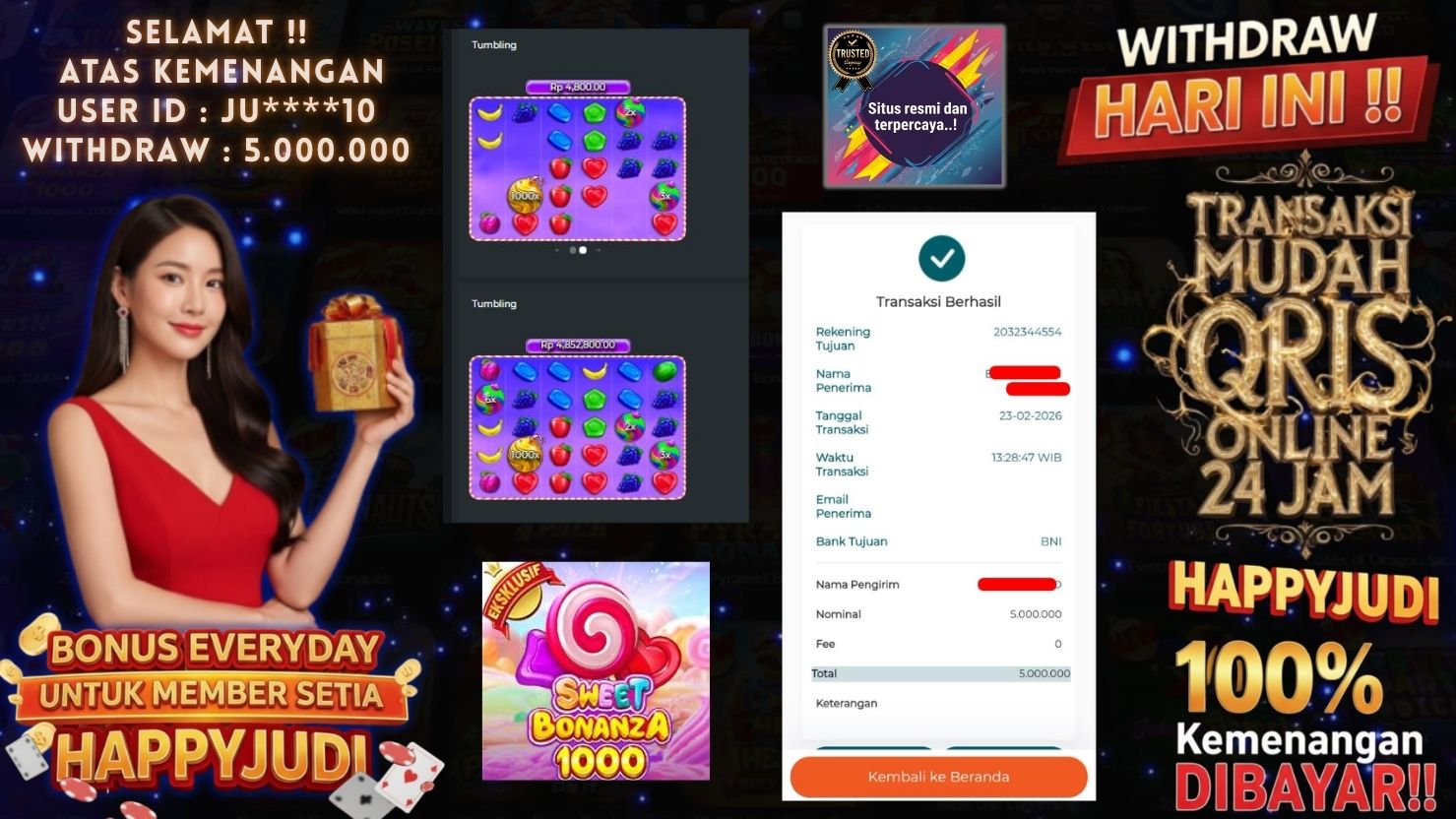 HAPPYJUDI JACKPOT SLOT SWEET BONANZA 1000